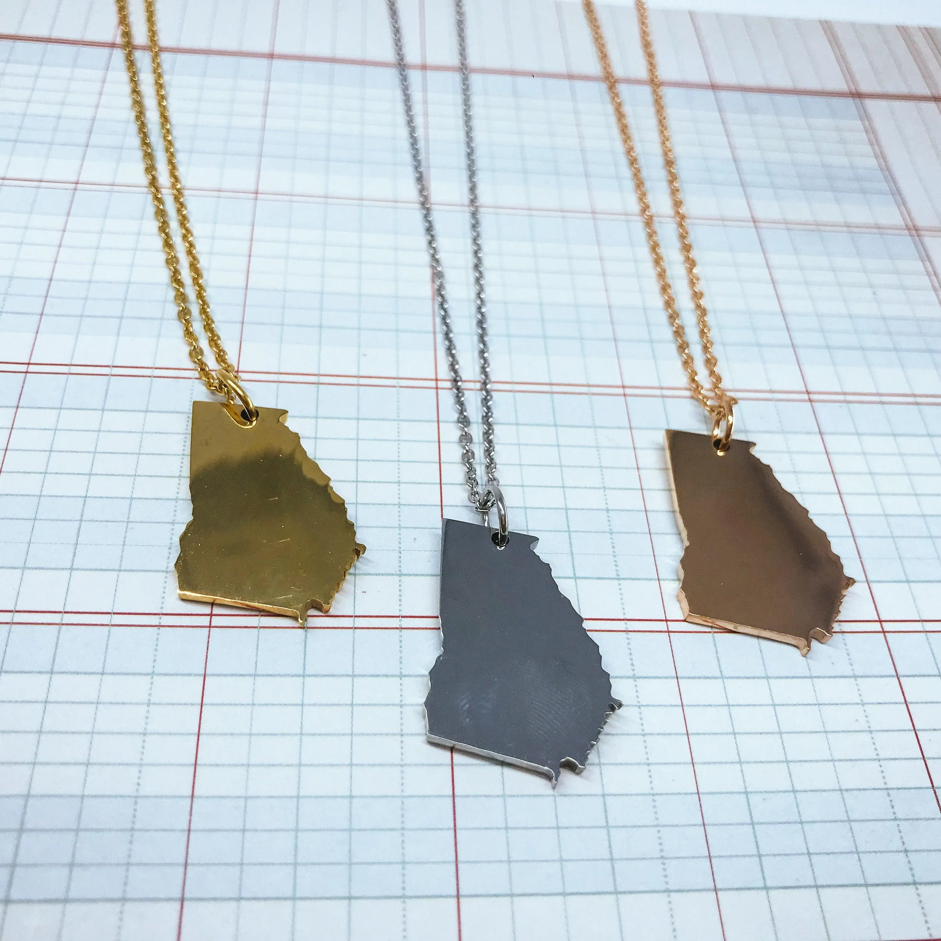 Georgia State Silhouette Necklace