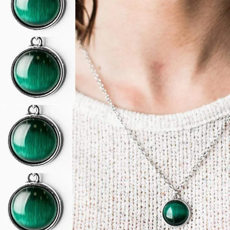 Give Me the Moon Green Necklace