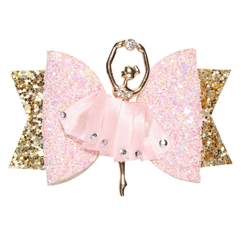 Glitter Ballerina Big Bow Hair Clip/Barrette