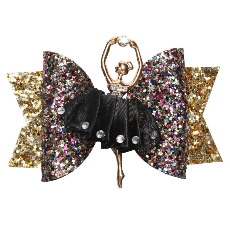 Glitter Ballerina Big Bow Hair Clip/Barrette