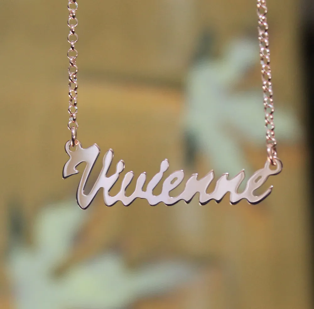 Gold Name Plate Necklace