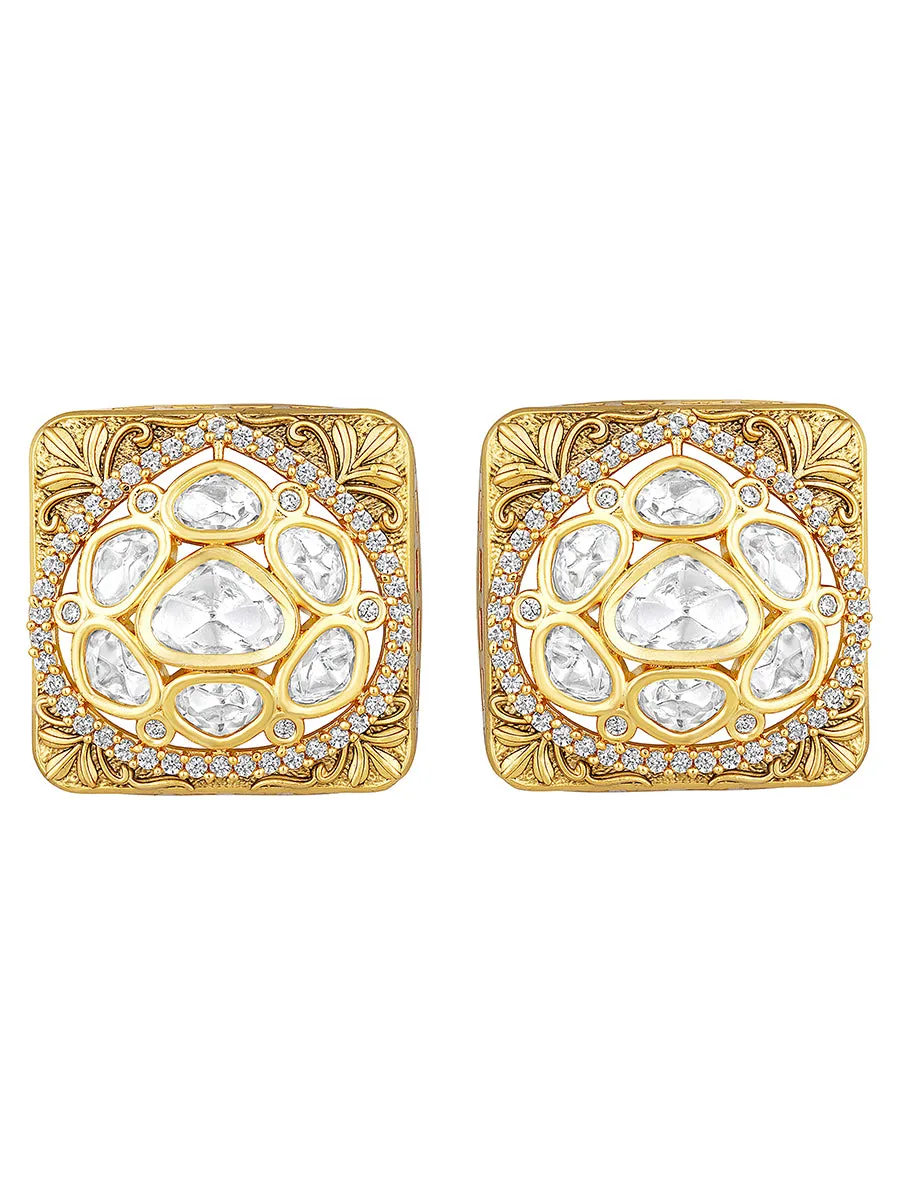 Gold Plated Kundan Earrings