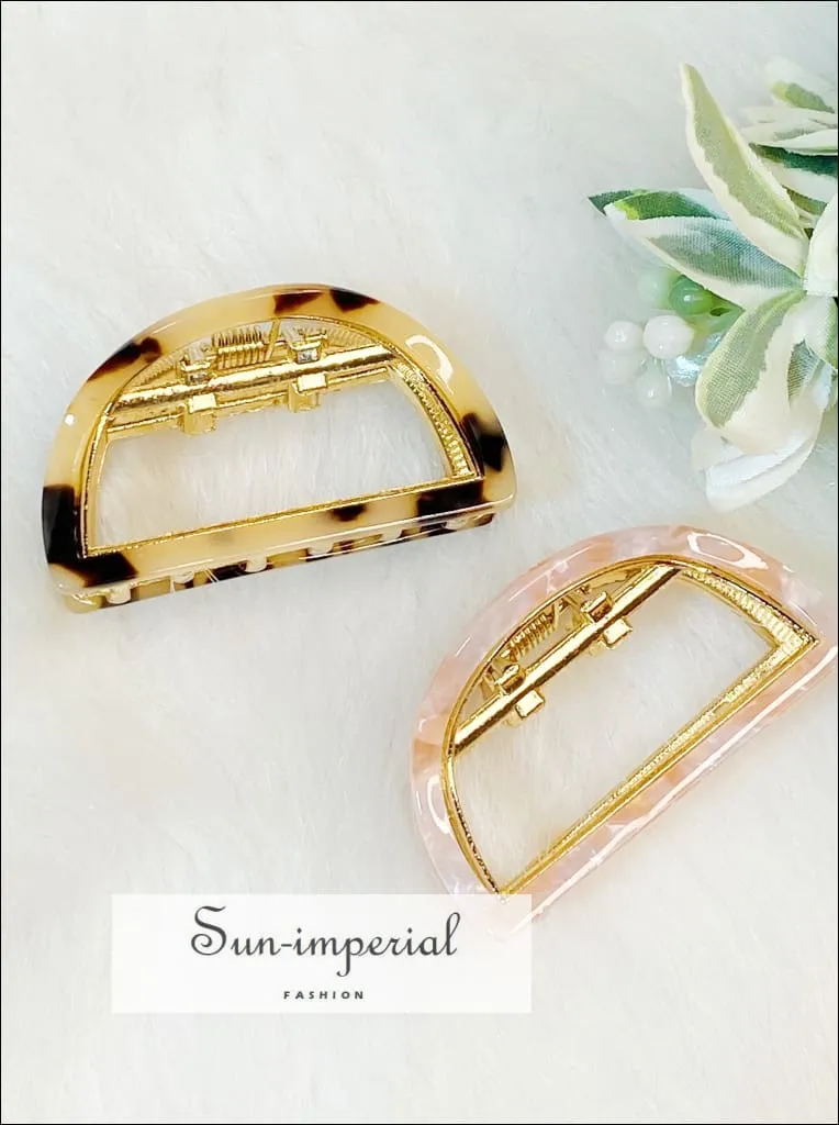 Gold Plated Stylish Outlined Hair Claw