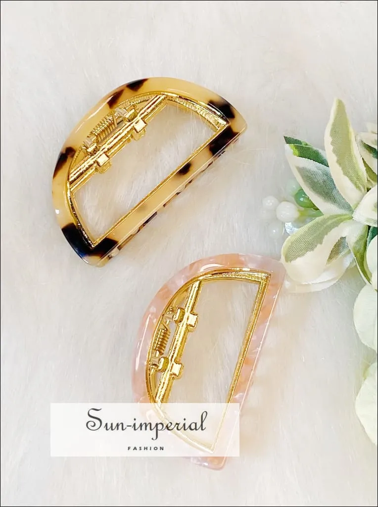 Gold Plated Stylish Outlined Hair Claw