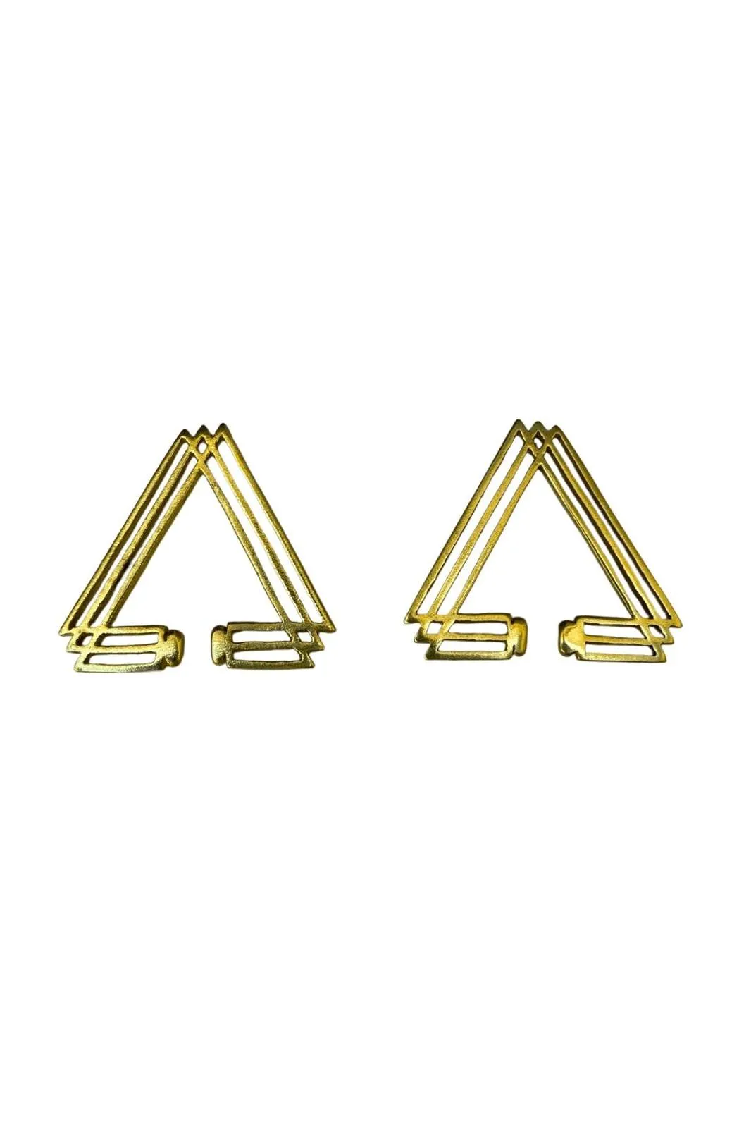 Gold Triangle Earring Cuffs