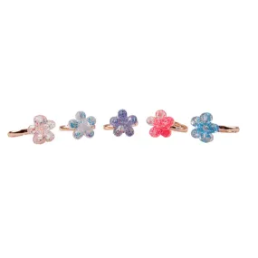 Great Pretenders Boutique Shimmer Flower Rings 5pc Set