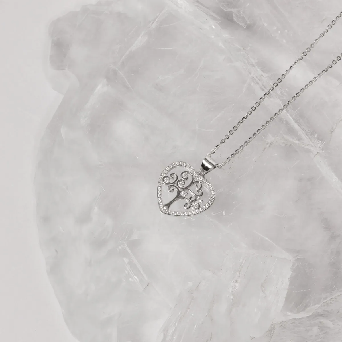 Heart Tree of Life CZ Pendant