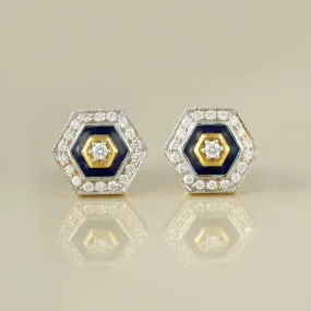 Hexa Enamel Ear Studs