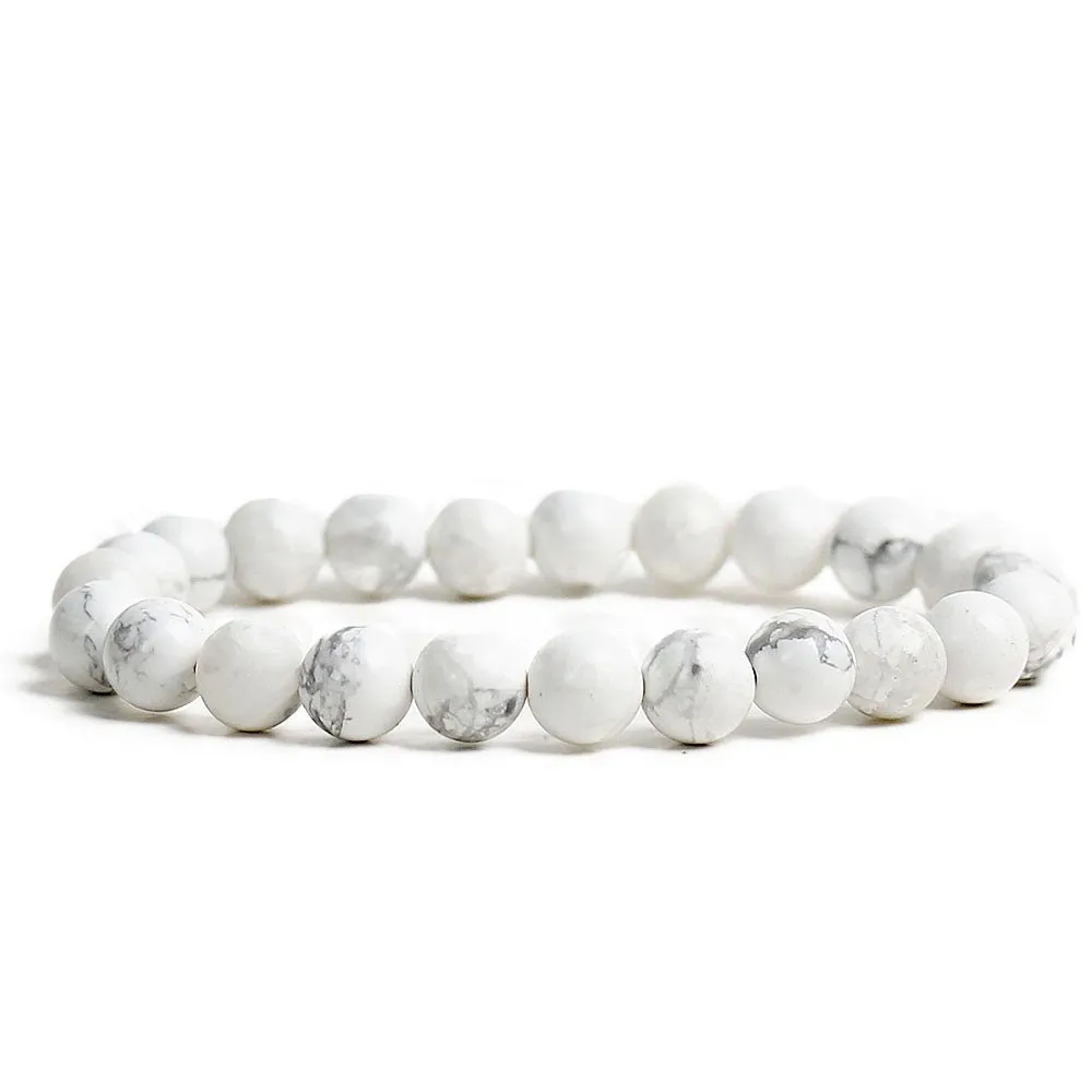 Howlite Gemstone Power Bracelet 8mm