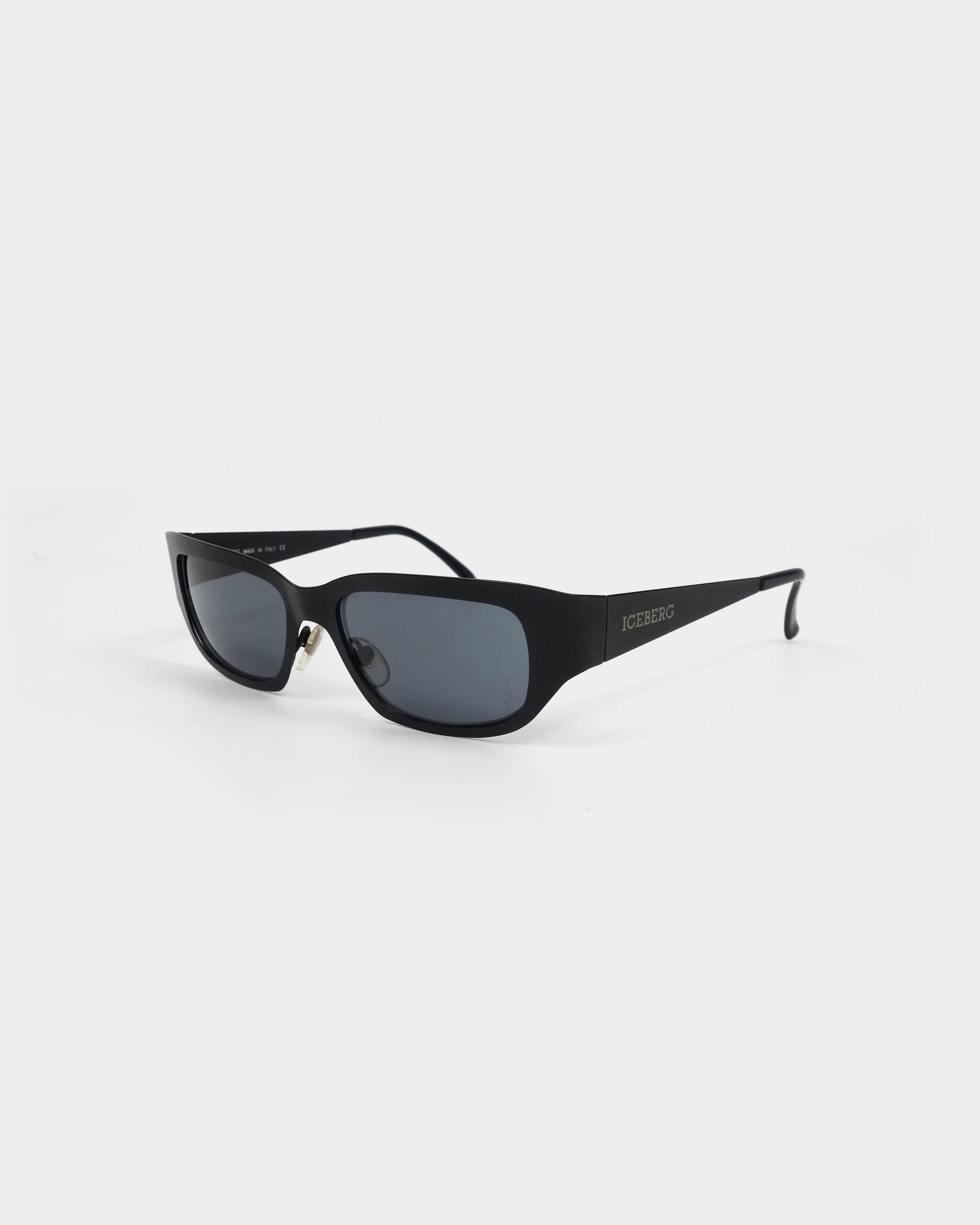 Iceberg Black Thin Aluminium Sunglasses 2000's