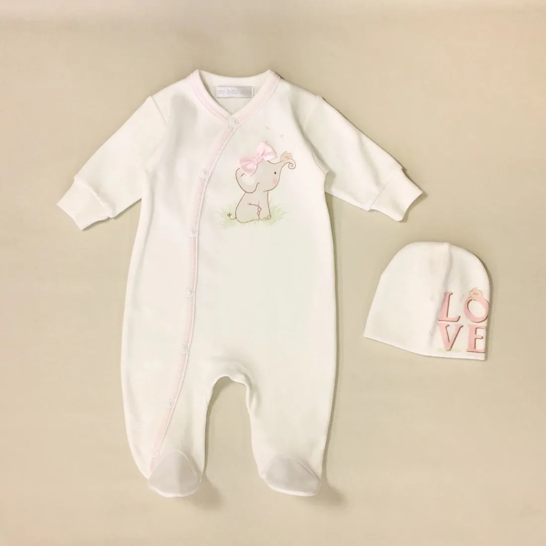 Itty Bitty Baby Bow Tie Elephant Layette Set