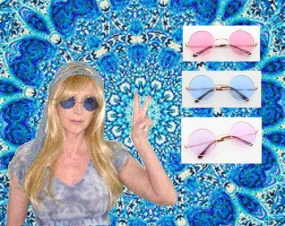 John Lennon Round Sunglasses In 3 Pastel Colors Pink Blue Or Purple Hippie Shades With Gold Frames Coachella Festival Boho Groovy