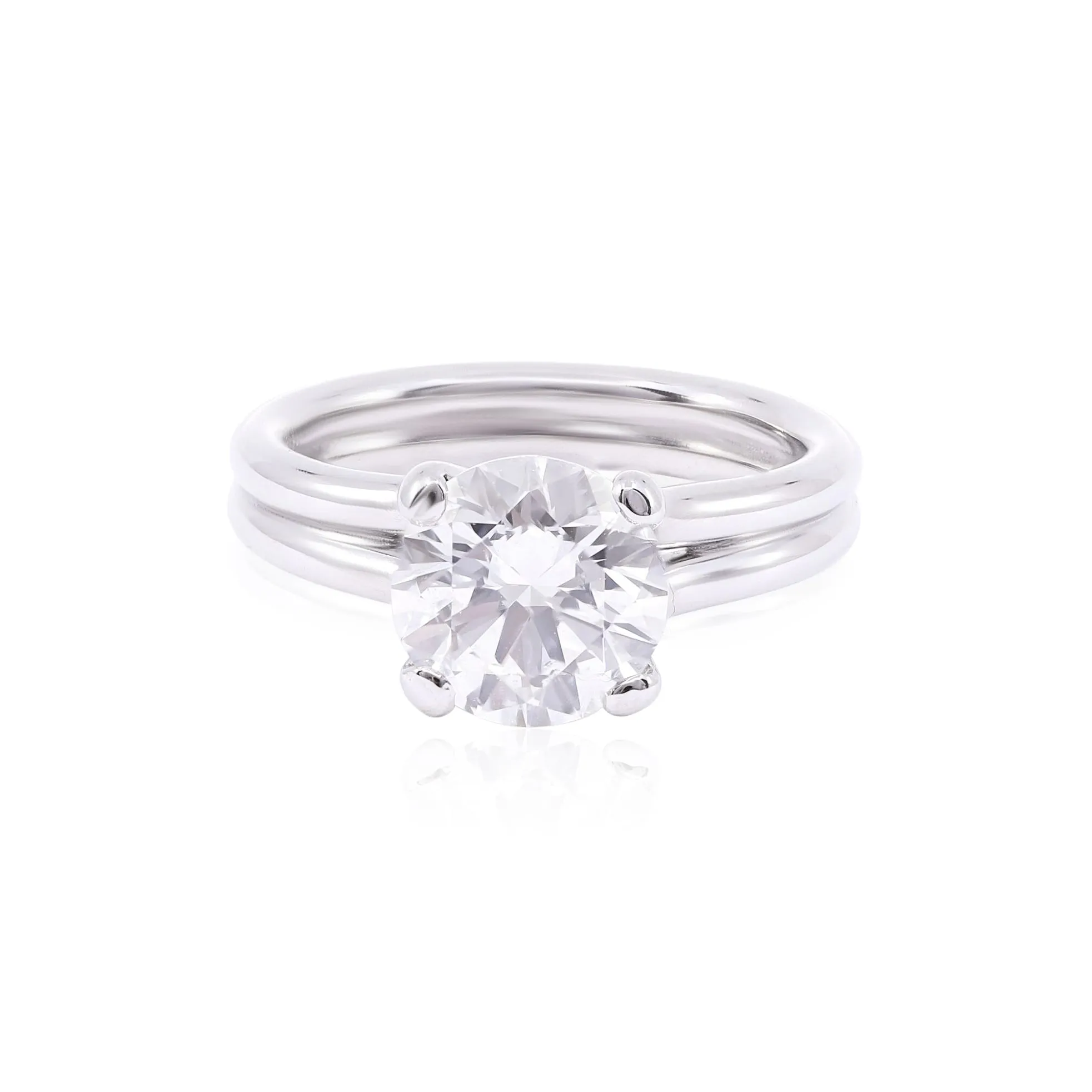 JON ANDERSON PLATINUM DIAMOND SOLITAIRE ENGAGEMENT RING WITH A 2.40CT ROUND BRILLIANT DIAMOND