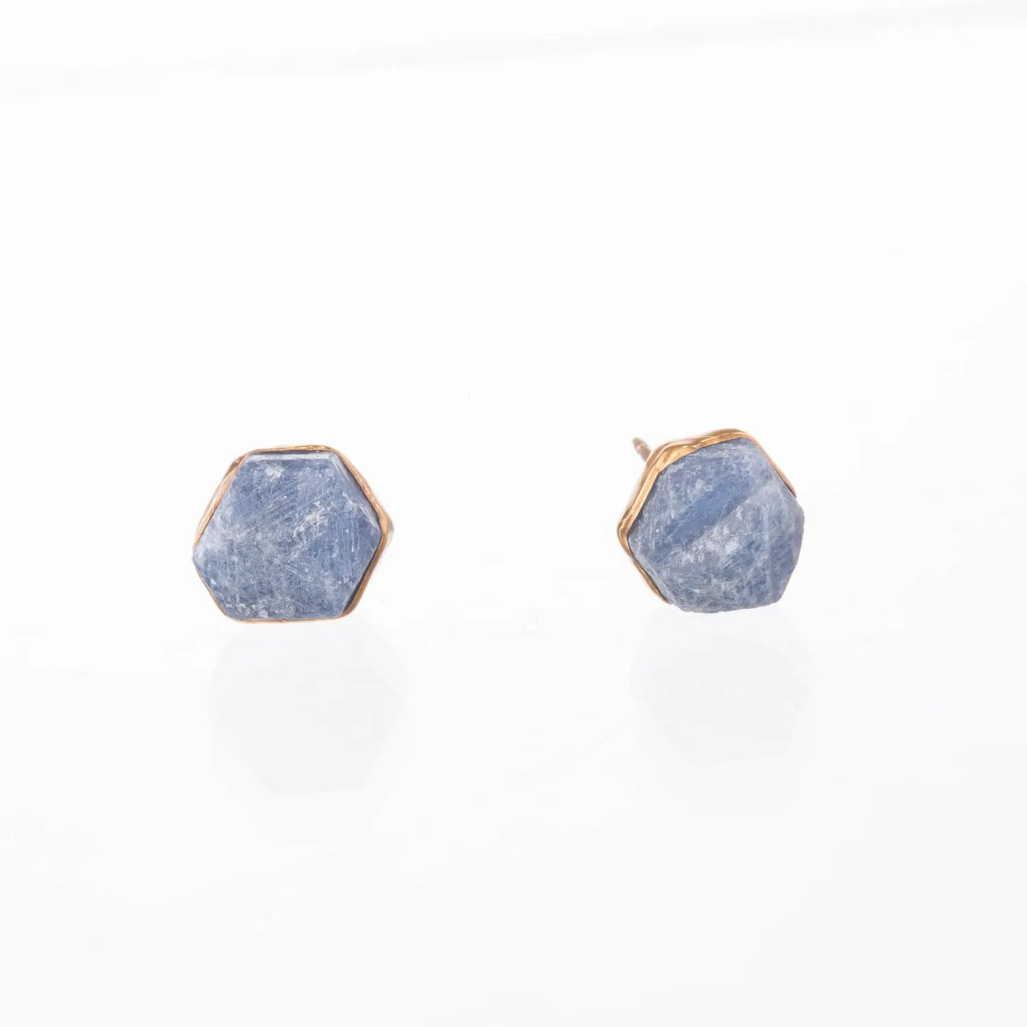 Large Raw Sapphire Earrings, Gold Earrings, September Birthstone Earrings, Sapphire Stud Earrings, Large Stud Earrings, Raw Gemstone Studs