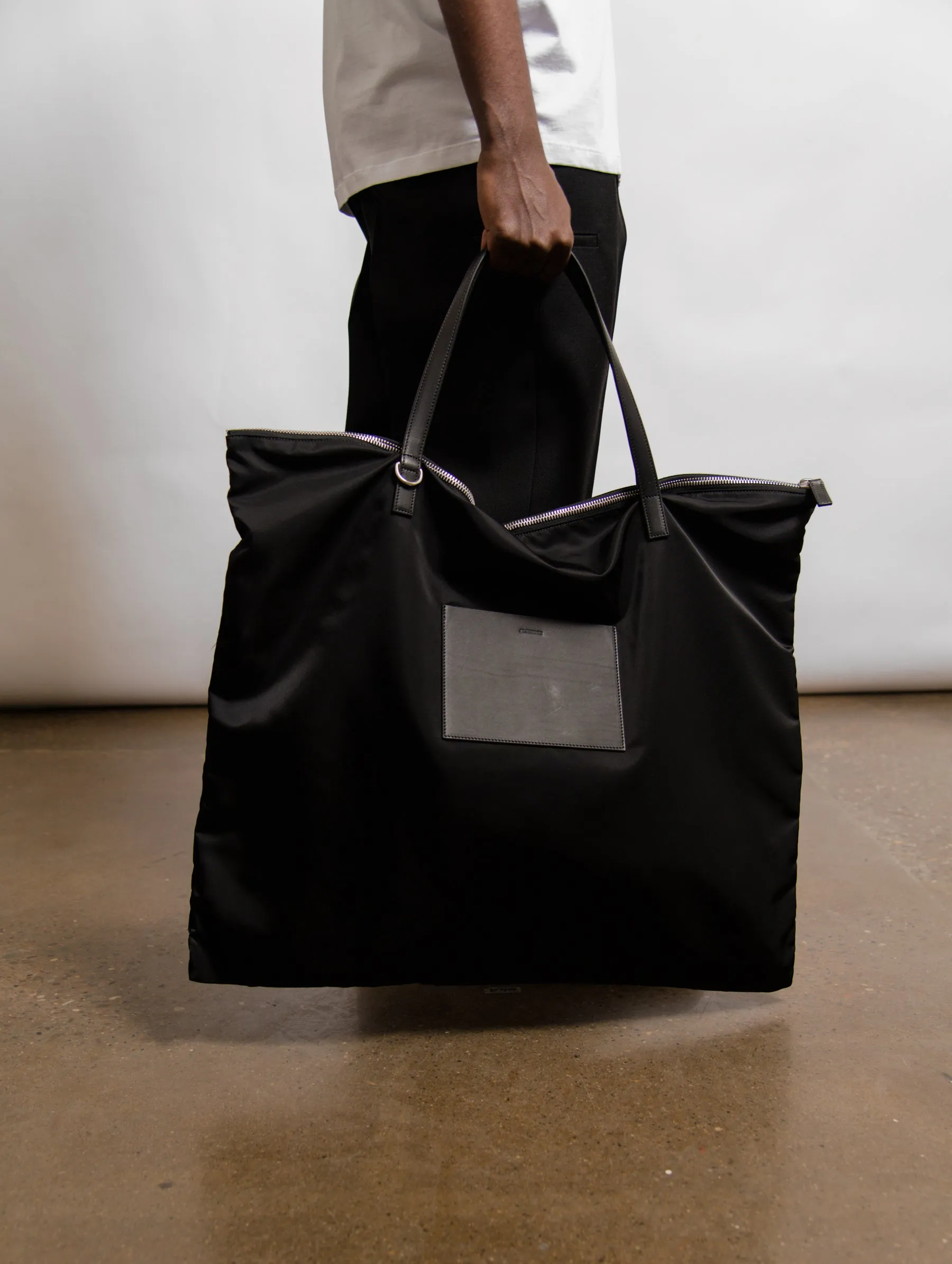 Large Zip Tote Bag Black