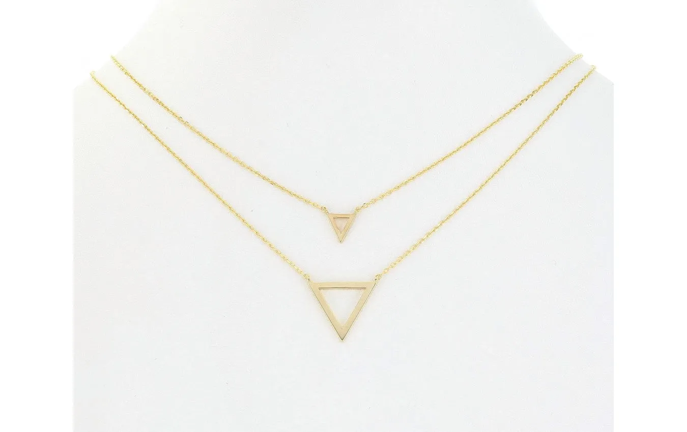 Layered Triangle Necklace - Gold