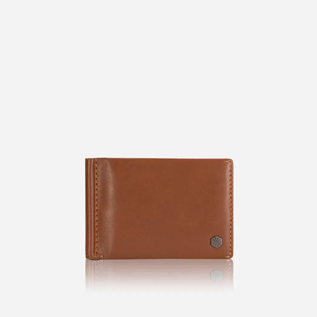 Leather Money Clip Wallet, Tan