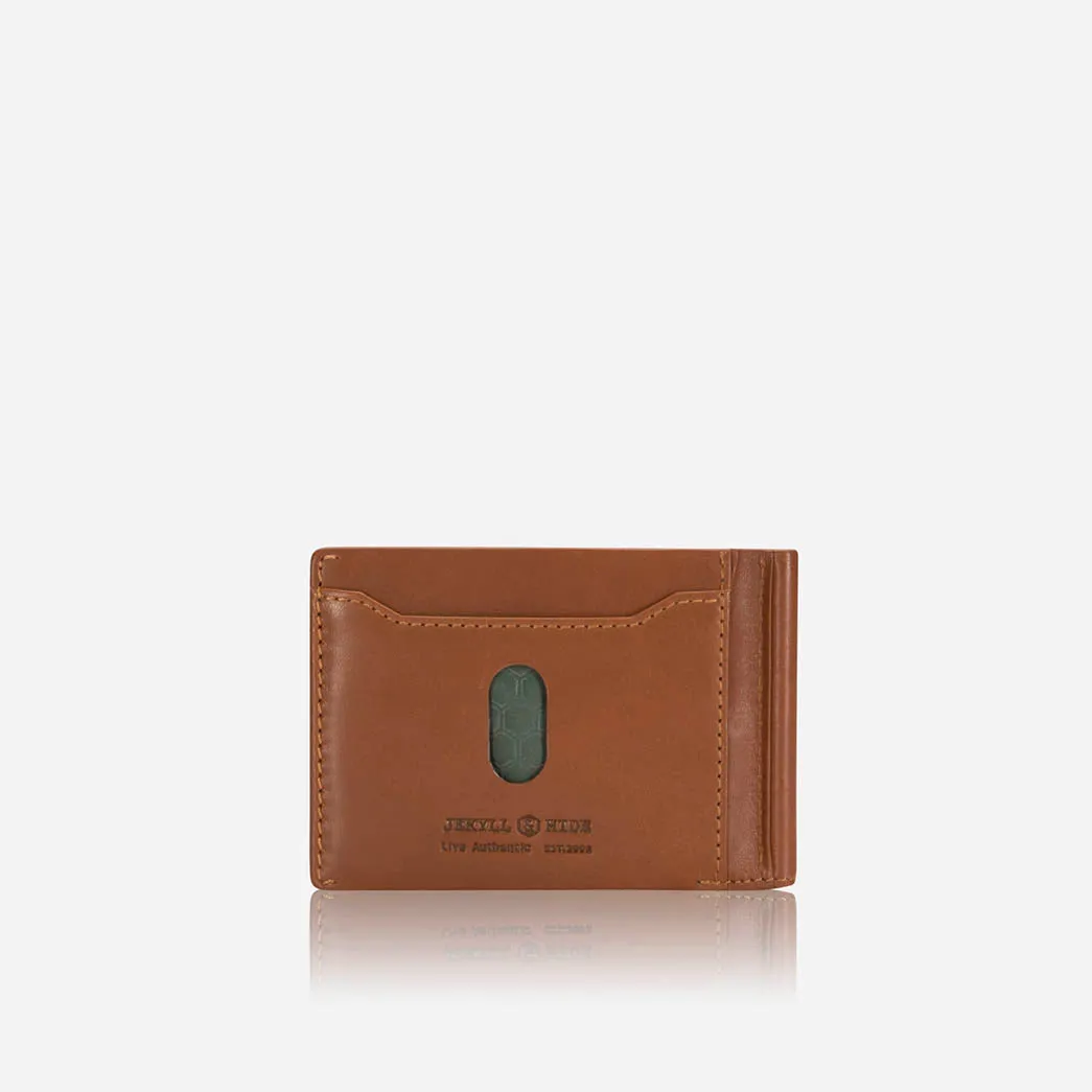 Leather Money Clip Wallet, Tan