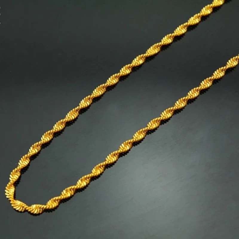 Long Chain Wave Necklace