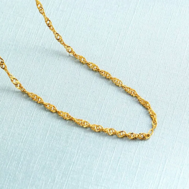 Long Chain Wave Necklace