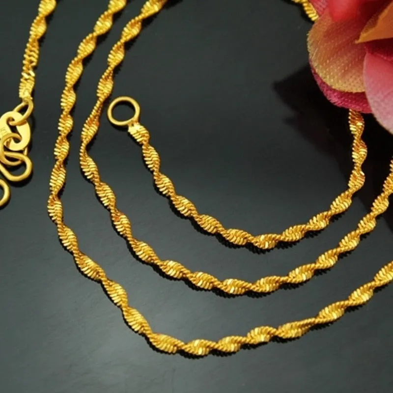 Long Chain Wave Necklace