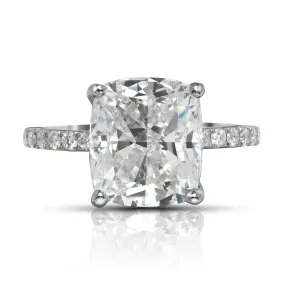 LUCY 6 CARAT CUSHION CUT G COLOR VS1 CLARITY DIAMOND ENGAGEMENT RING PLATINUM GIA CERTIFIED 5CT G VS1 BY MIKE NEKTA