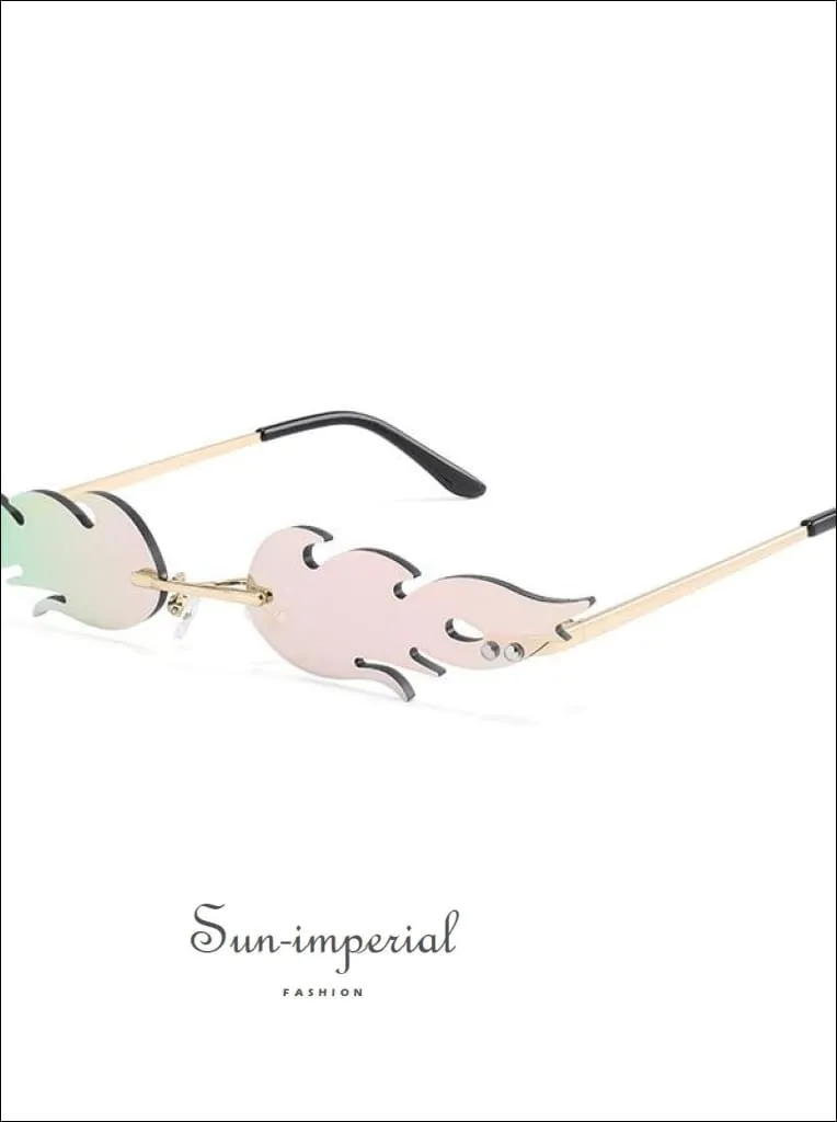 Luxury Fashion fire Flame Women Sunglasses - Pink