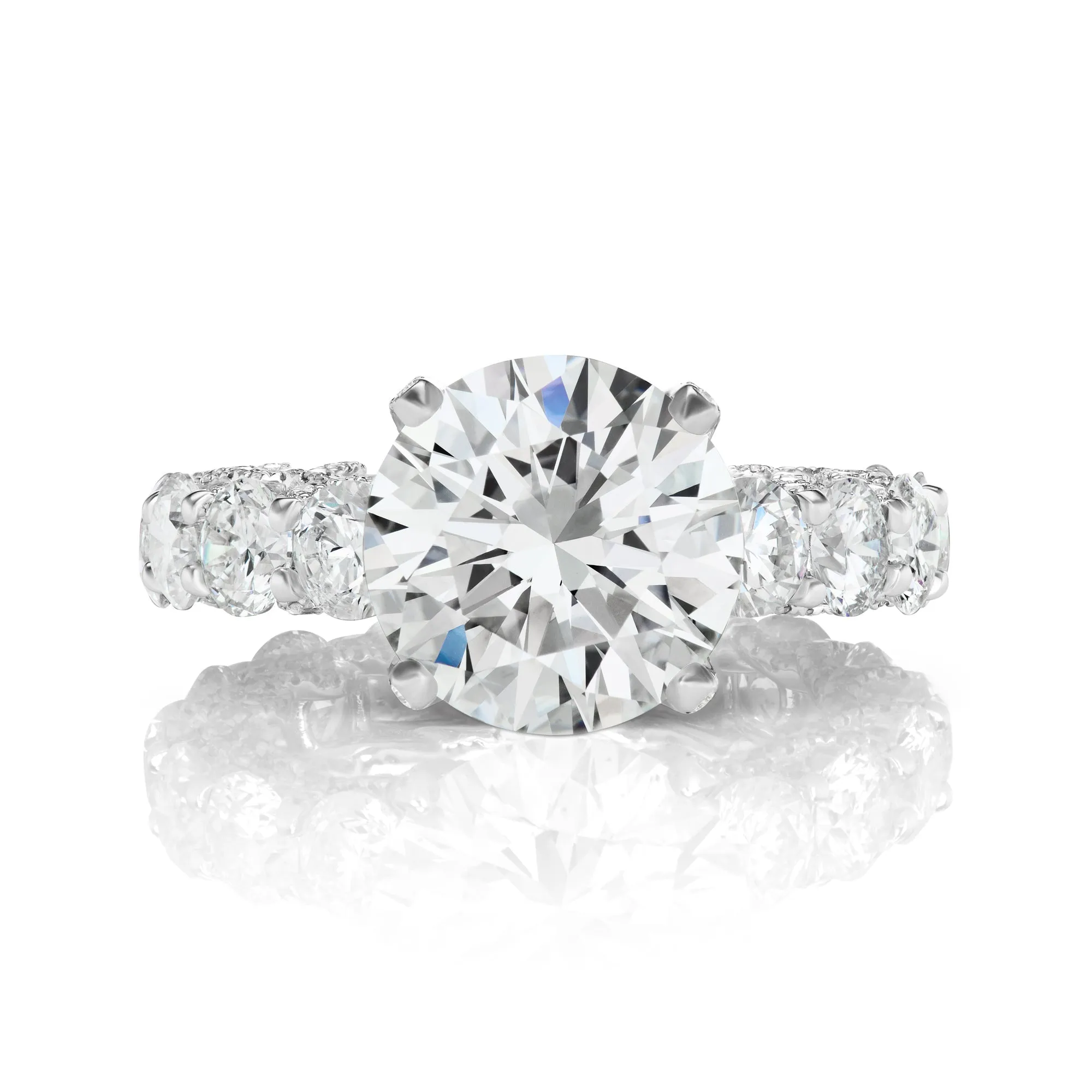 MAR 11 CARAT ROUND CUT J COLOR SI1 CLARITY DIAMOND ENGAGEMENT RING 18K WHITE GOLD GIA CERTIFIED 5 CT J SI1 BY MIKE NEKTA