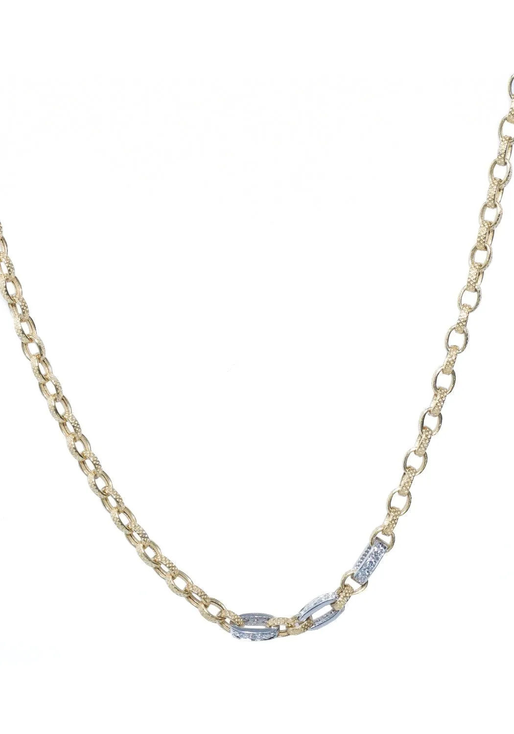 Marchisio 18" Yellow Gold & Diamond Link Chain