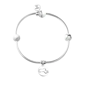 Massachusetts | Bangle Charm Bracelet | Howlite - Calmness