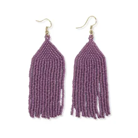 Michele Solid Beaded Fringe Earrings, Lilac | Ink   Alloy