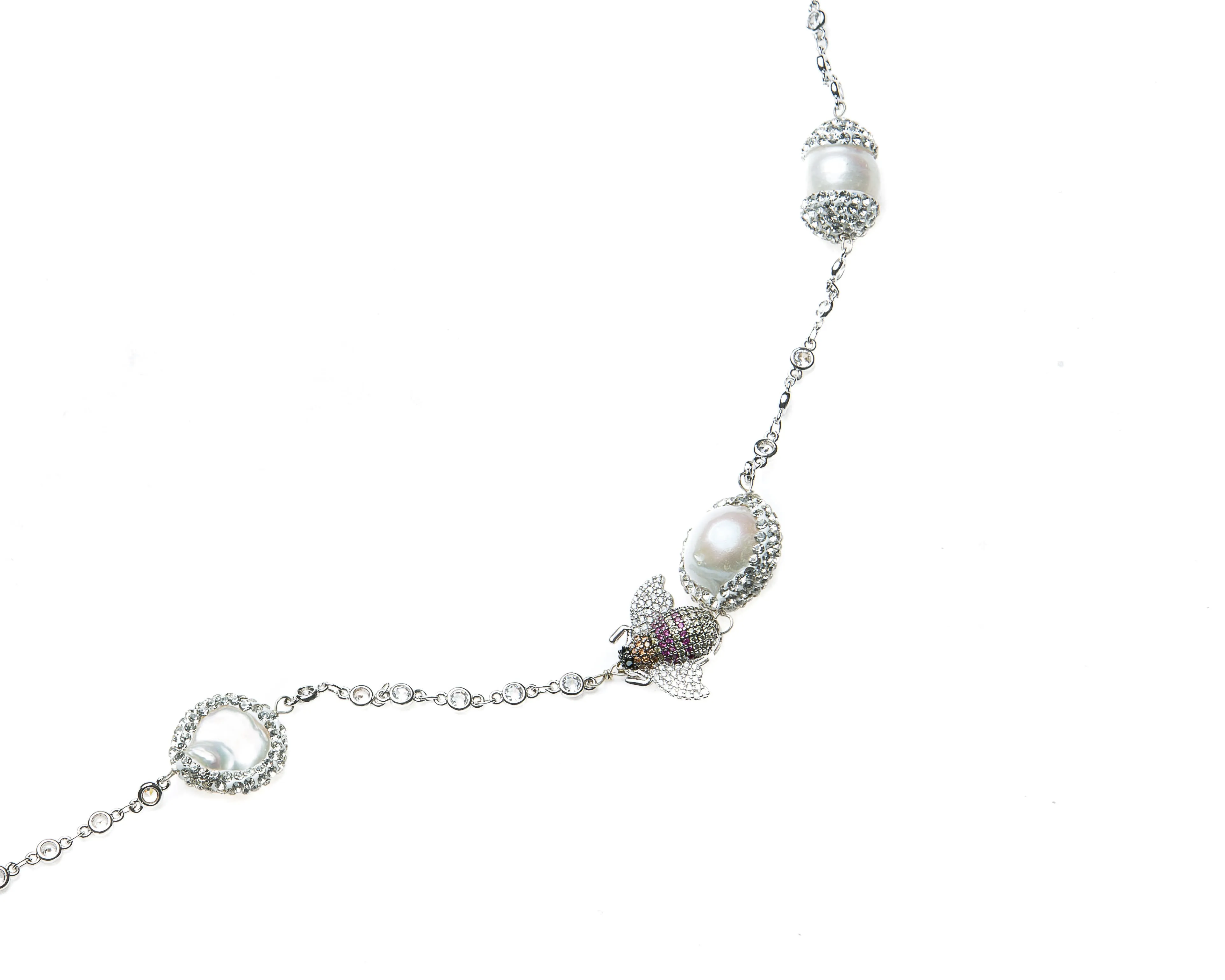 Mira Bee Necklace (White Gold)