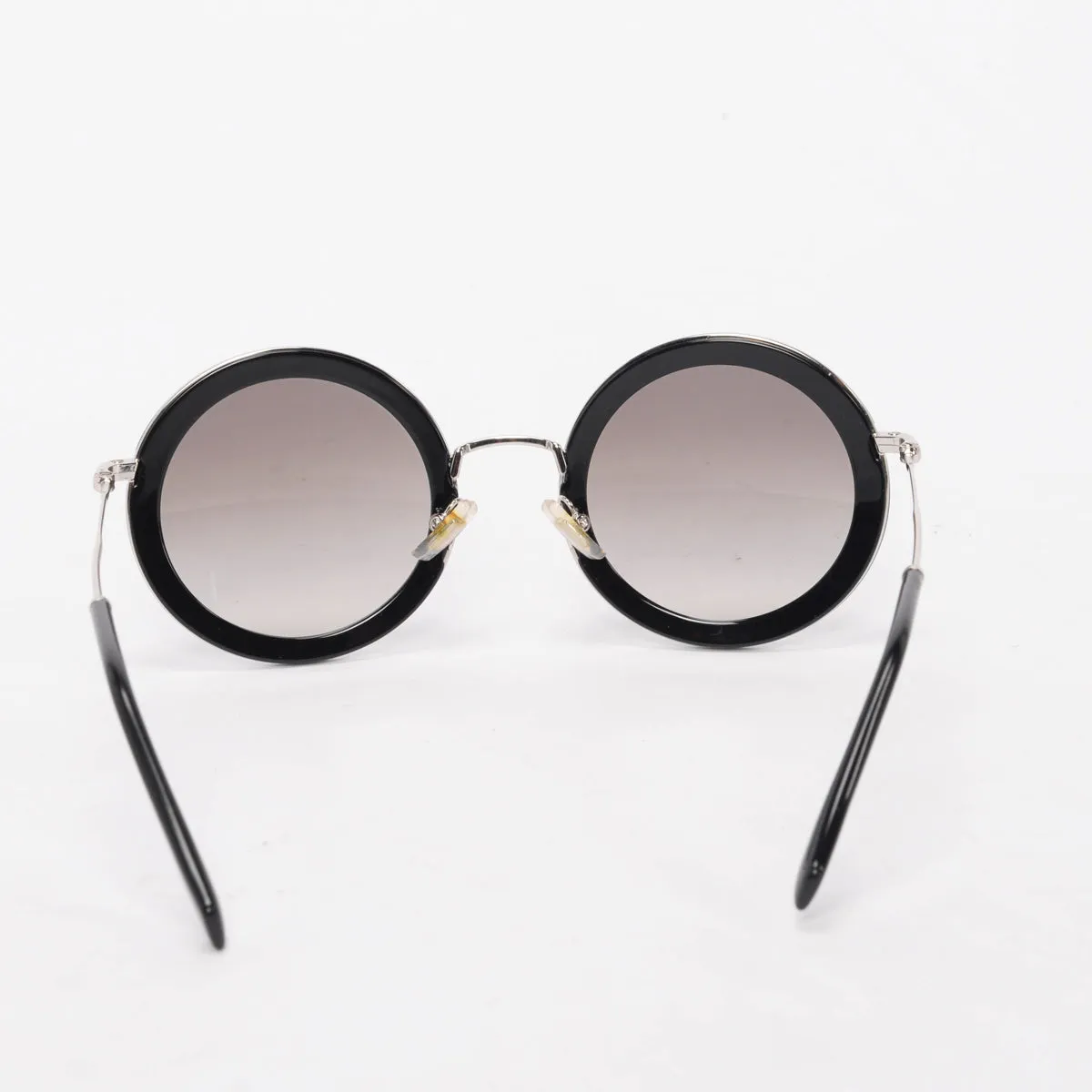 Miu Miu Black Round Diamonte Sunglasses