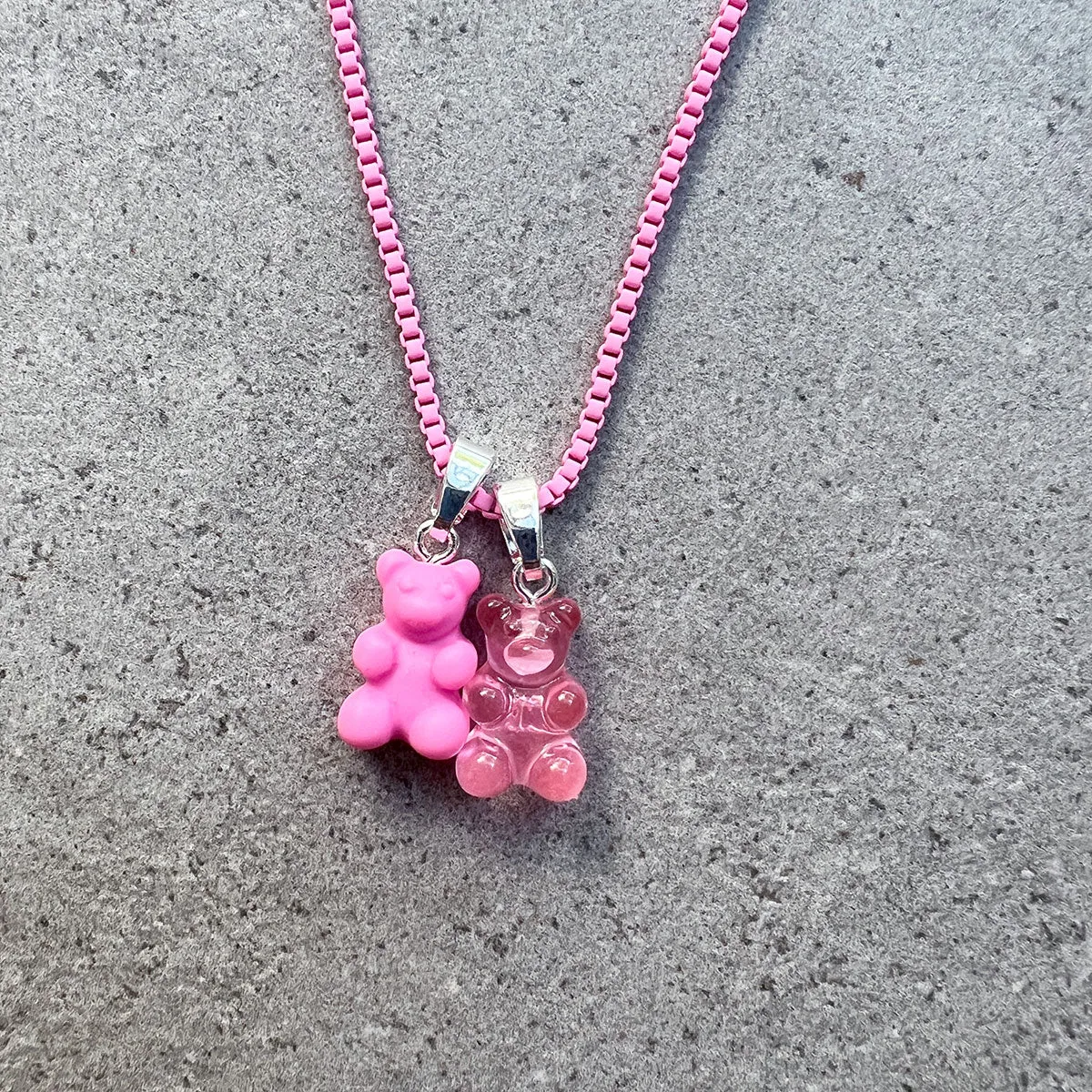 Nostalgia Bear Matte Pendant Silver Connector