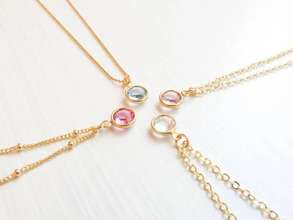 October Swarovski Birthstone Necklace - 14k Gold-Filled