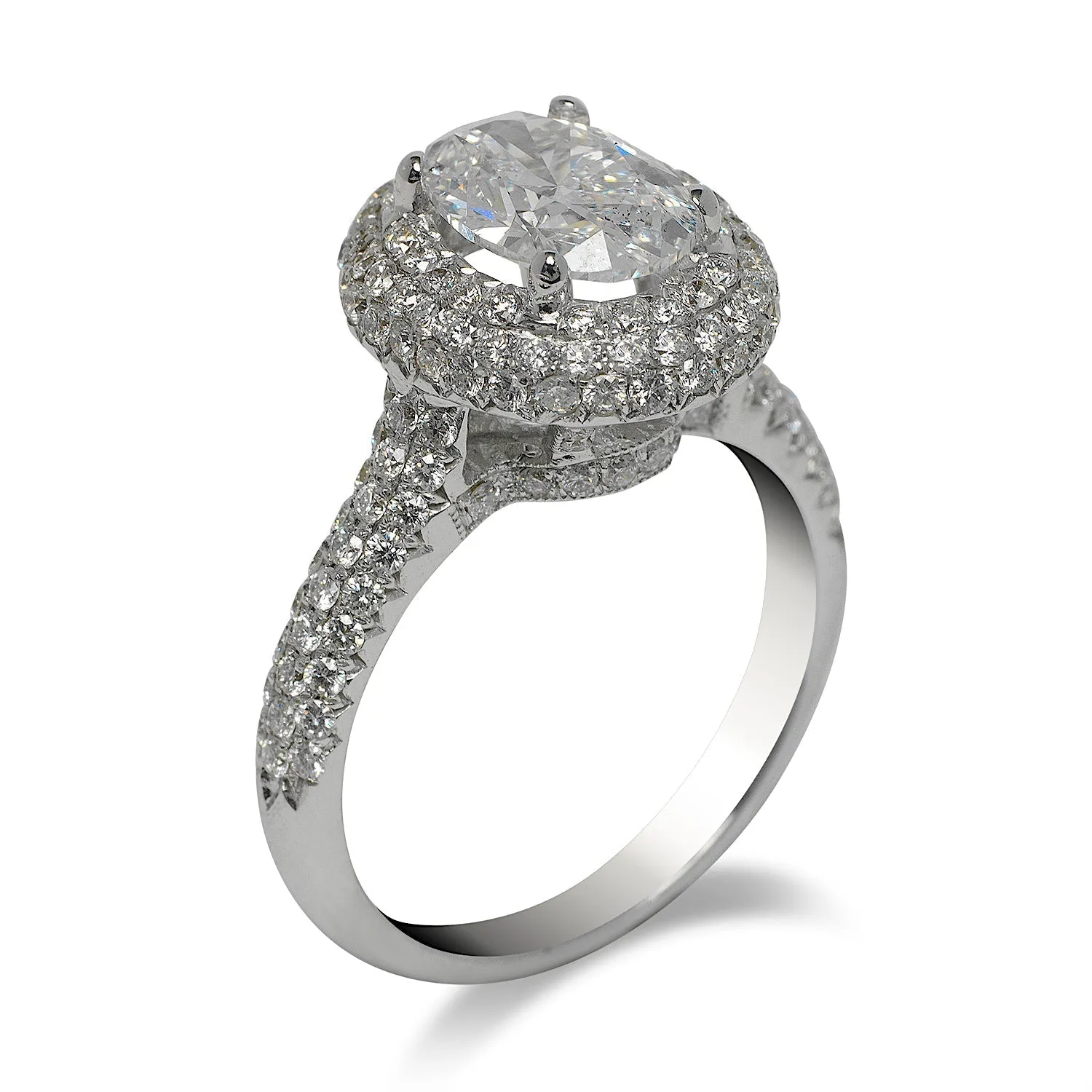 ONI 3 CARAT OVAL CUT E COLOR VVS CLARITY DIAMOND ENGAGEMENT RING 18K WHITE GOLD GIA CERTIFIED 2 CT E VVS BY MIKE NEKTA