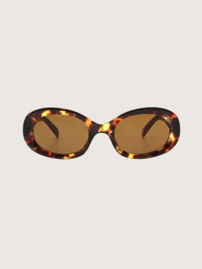 Oval Frame Sunglasses | Tortoise