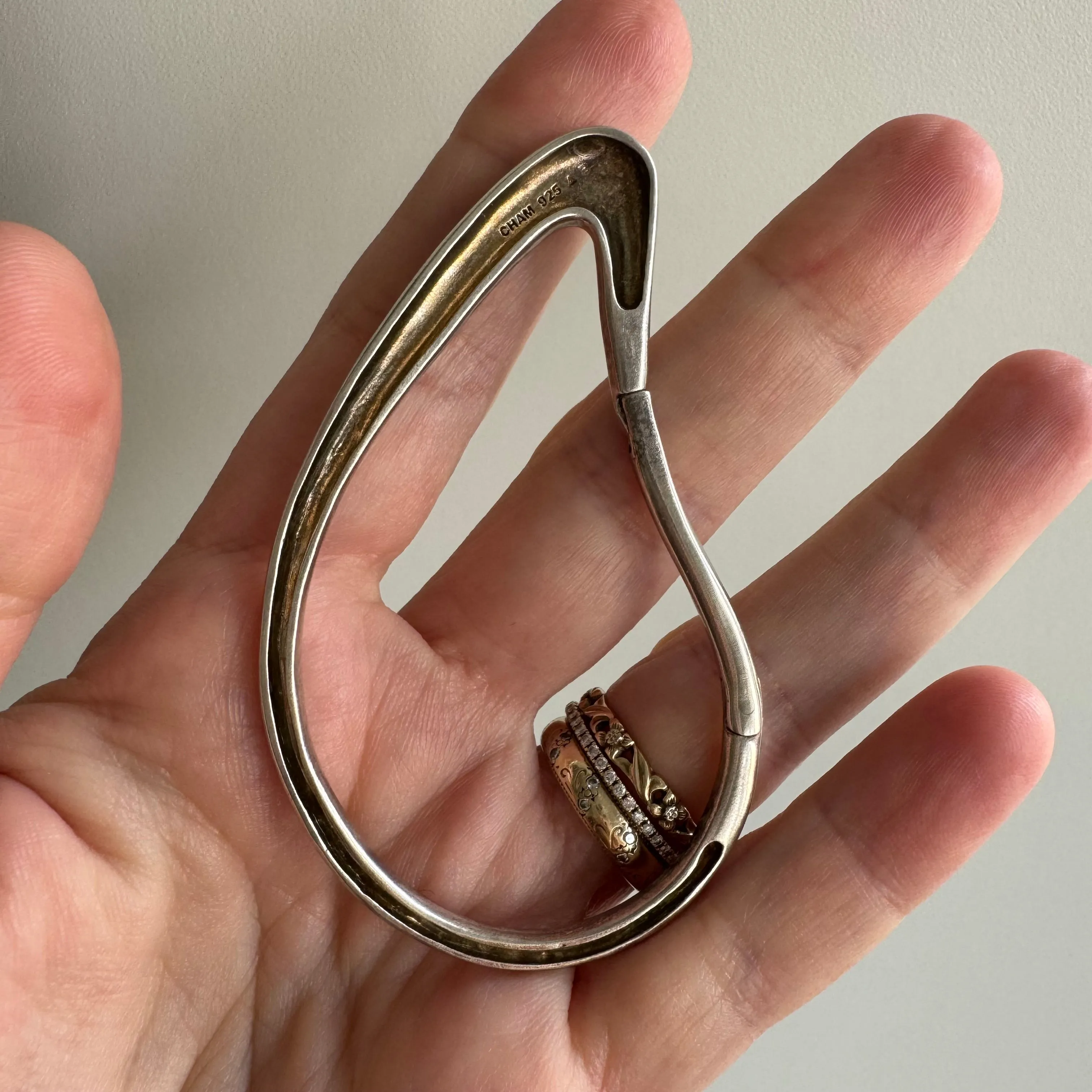 P R E - L O V E D // like a tear / sterling silver CHAMilia carabiner connector / a clasp or keychain