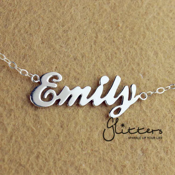 Personalised Sterling Silver Name Necklace-Script 5