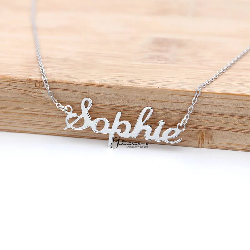 Personalised Sterling Silver Name Necklace-Script 5