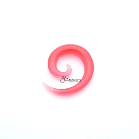 Pink Acrylic Ear Spiral Taper Stretcher Plugs