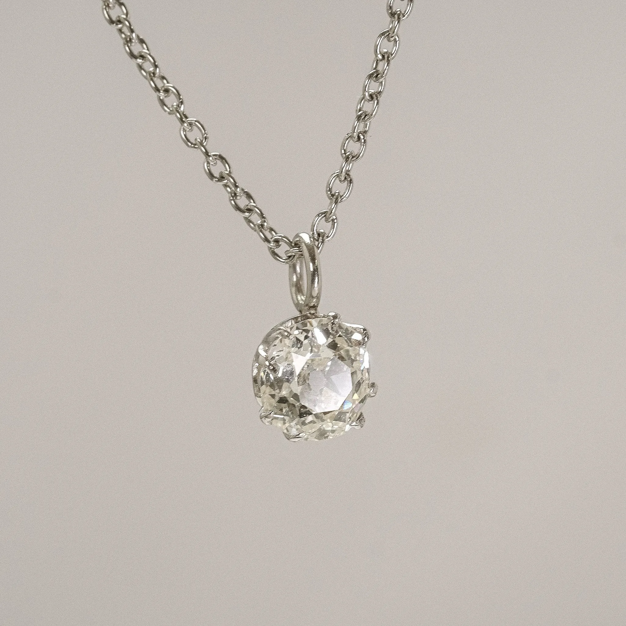 Platinum Diamond Solitaire Pendant