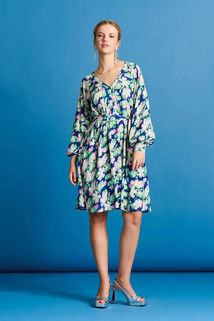 POM AMSTERDAM DRESS LILIES BLUE