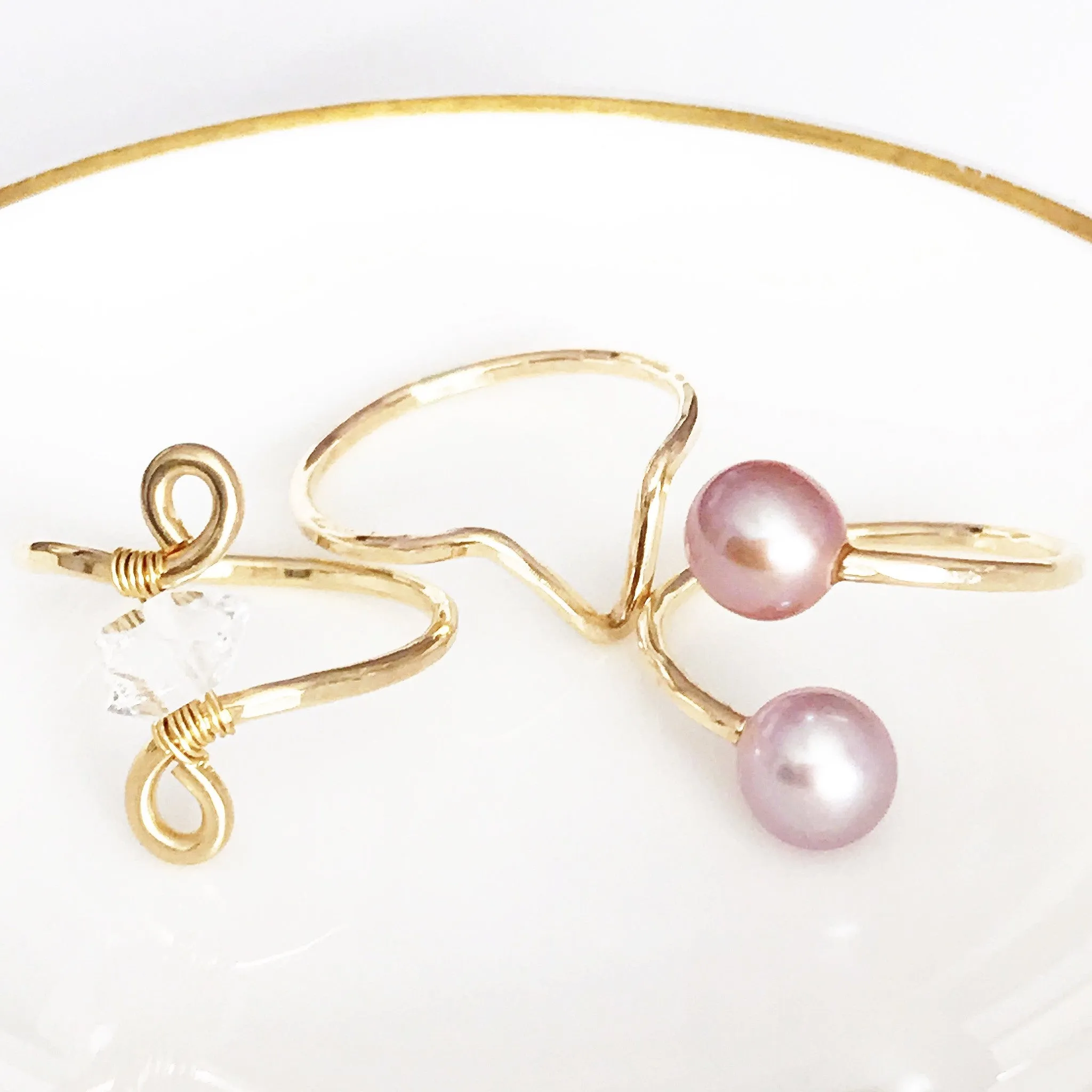 Ring Leia - pink pearls  (R143)