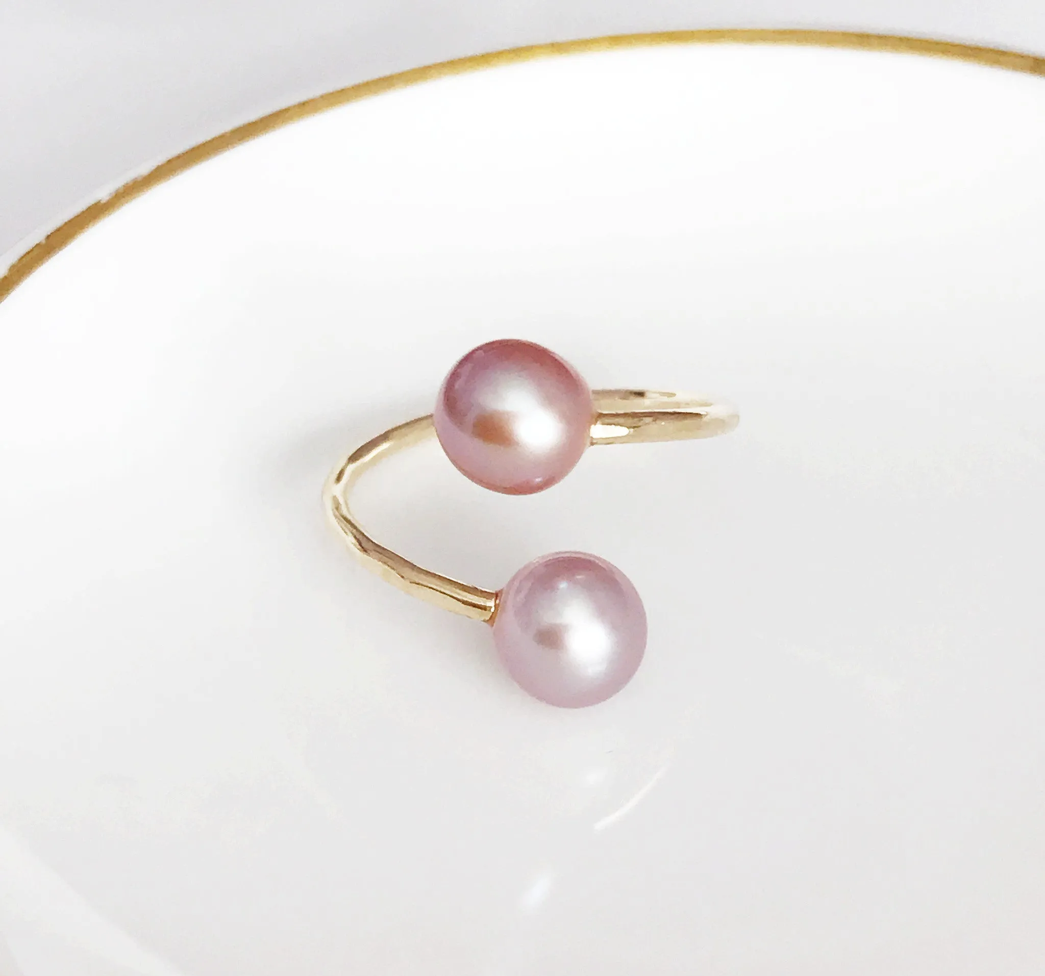 Ring Leia - pink pearls  (R143)