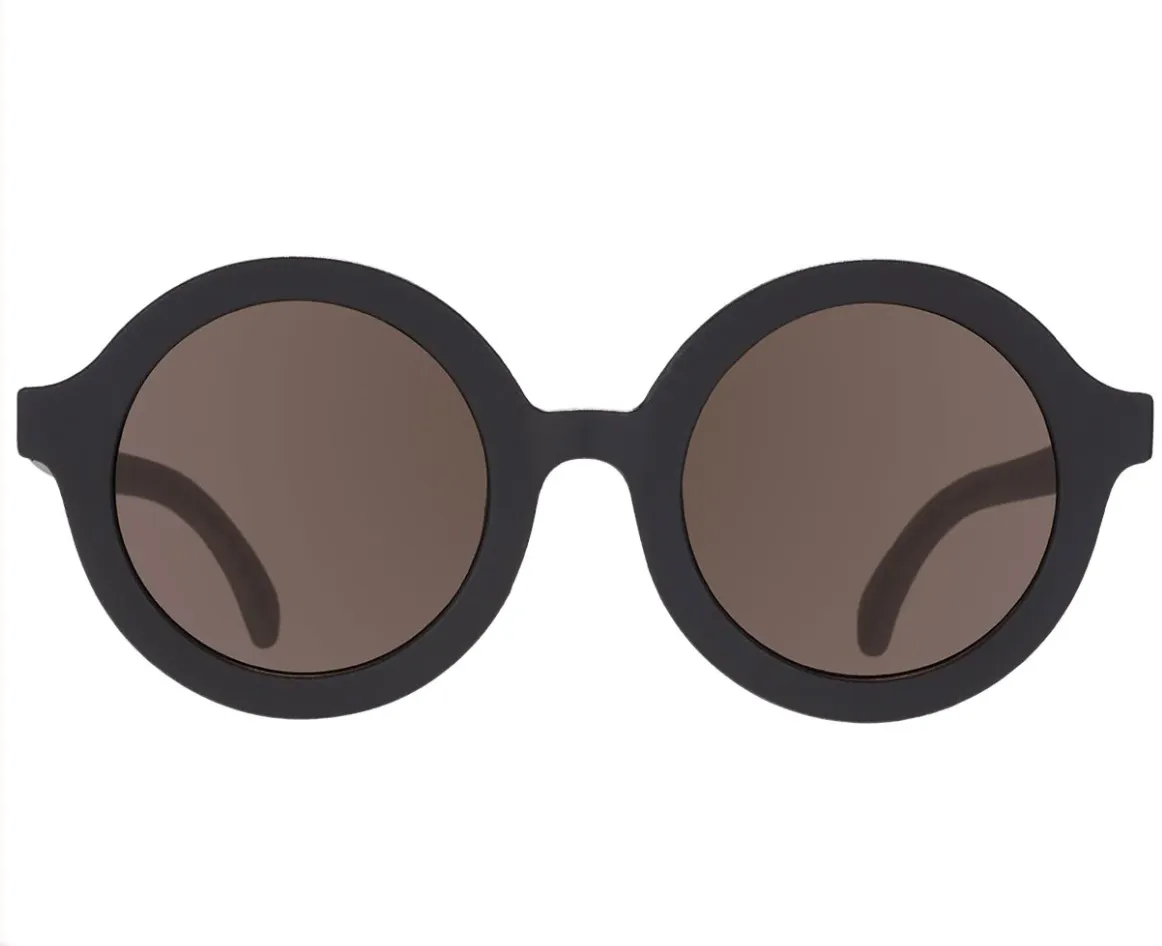 Round "Jet Black"  Sunglasses with Amber lens