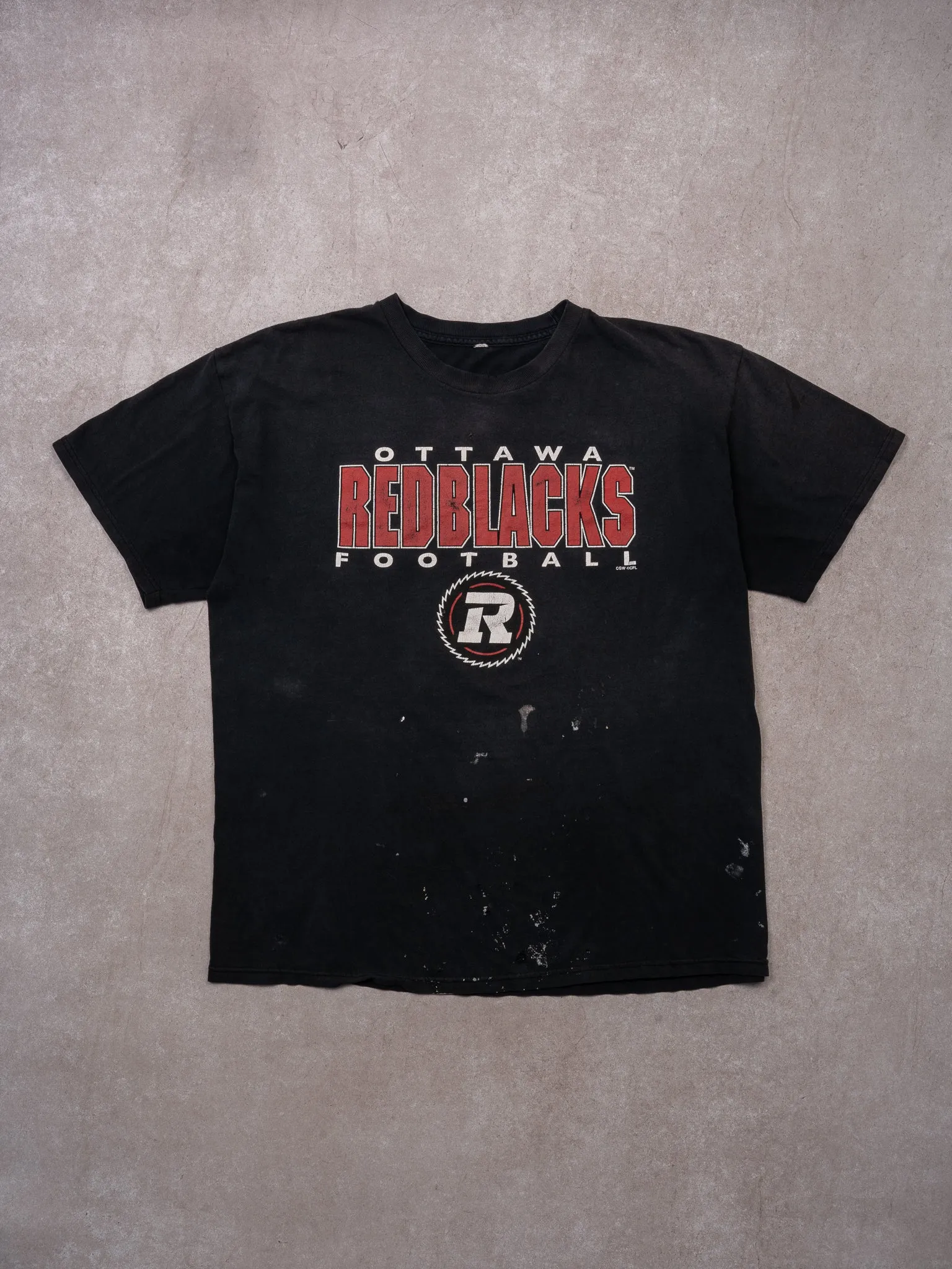 Rugged Black Ottawa Redblacks Football Tee (L)