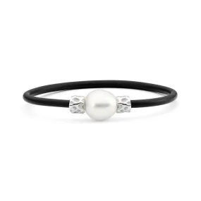 'Seafarers Edge' sterling silver and south sea pearl Bangle