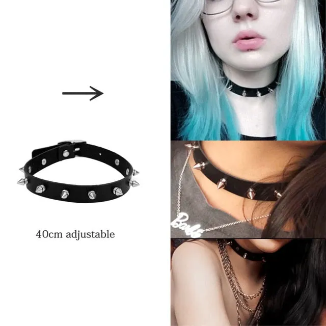 Sexy Trendy Vintage Charm Round Gothic Collar Necklaces Jewelry Gift Gothic Leather Heart Harajuku Women Punk Choker Necklace