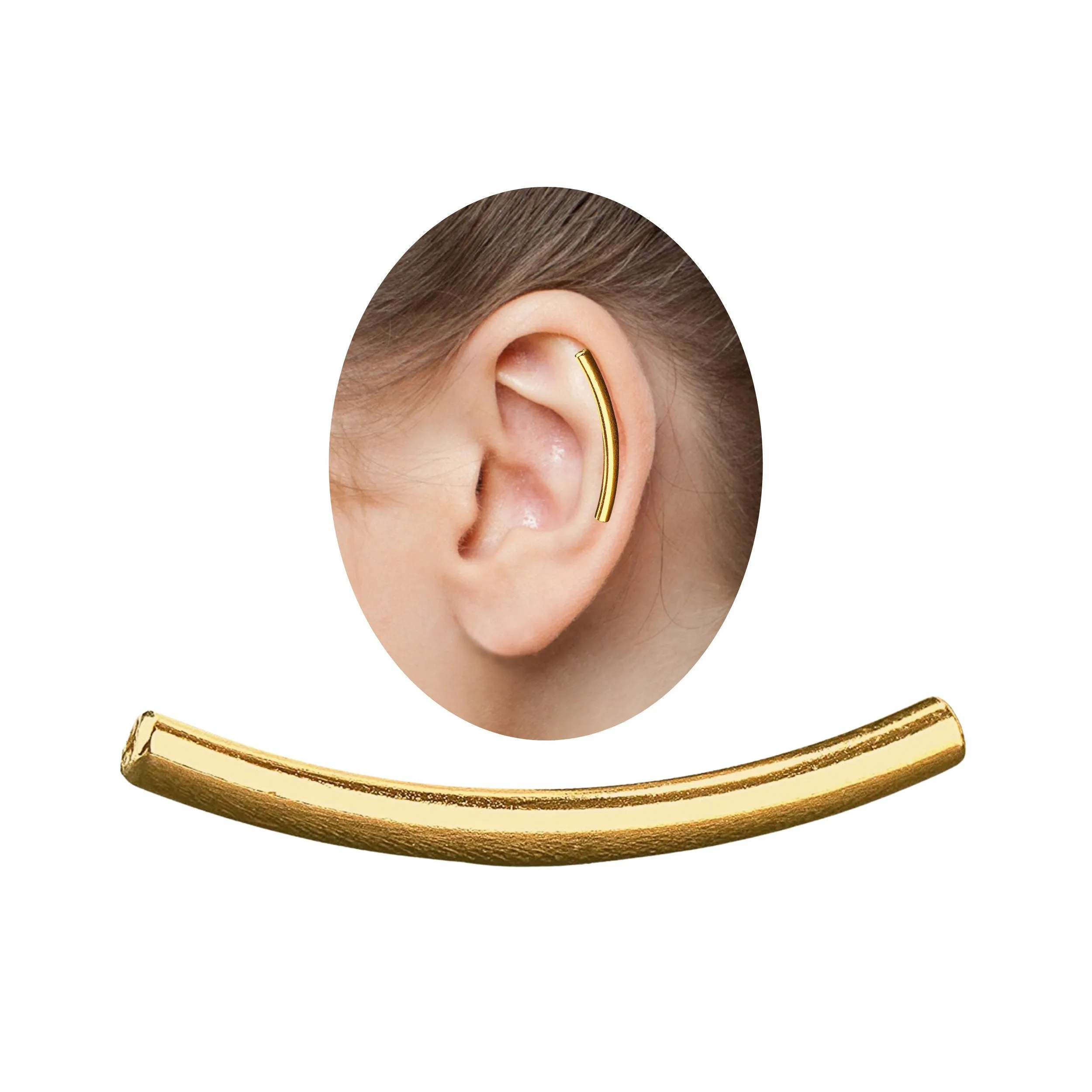 Smooth Cartilage Bar Earring | 14K Gold Fill